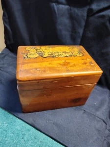 VTG Cedar Recipe Box With Some Cards Handwritten Typed Or Clipped - Picture 1 of 15