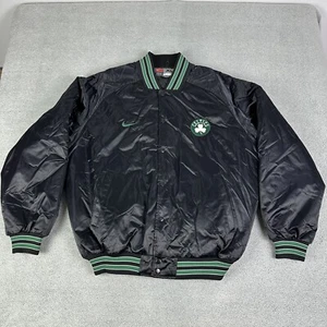 Vintage Nike Boston Celtics Jacket Mens XL Black Satin Bomber Varsity NBA Y2K - Picture 1 of 12