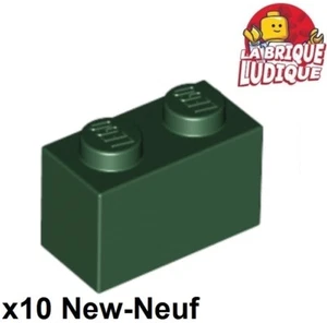 LEGO 10x Ladrillo Brick 1x2 2x1 Verde Oscuro/Oscuro Verde 3004 Nuevo - Bild 1 von 1