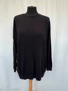 ASOS Maternity Black Cotton Knit Jumper Size 12 Round Neck - Picture 1 of 7