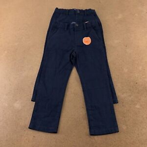 The Children's Place Boys Chino Pants Lot Of 2 Blue Uniform Zip Stretch 4T New