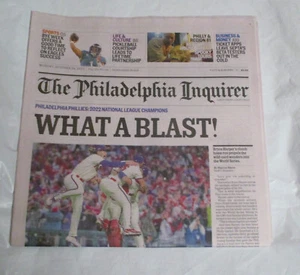 NEW Philadelphia Inquirer What A Blast October 24, 2022 Phillies NLC Champions - Picture 1 of 4