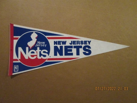 NBA New Jersey Nets Vintage Defunct Circa 1980's Style #2 Team Logo Pennant Cover