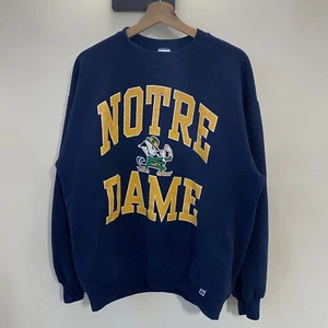 Sudadera Vintage Notre Dame para Hombre Talla XL Russel Azul Marino Mangas Largas - Imagen 1 de 7