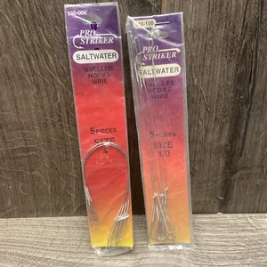 PACKS PRO STRIKER SALTWATER SILVER HOOK SNELLS SIZE 1/0- 5/PACK Lot Wire Size 4 - Picture 1 of 1