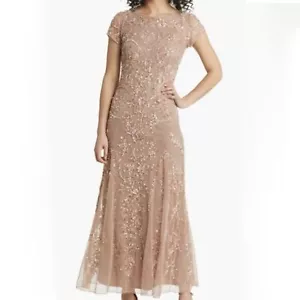 Pisarro Nights Perlennetz Midi Cocktailkleid Akt - Bild 1 von 9