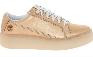 TIMBERLAND Women's Leather Shine Gold Trainers Platform Shoes UK 5 RRP £120 - Picture 1 of 2