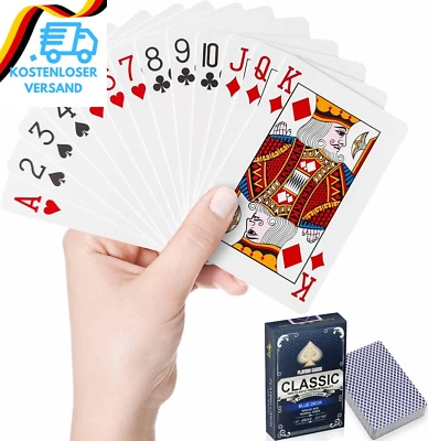 WUGAUWOR Wasserdichte Spielkarten, Kunststoff Spielkarten, Kartenspiel, Poker Ka