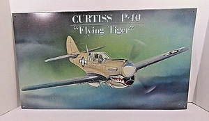 Curtiss P-40 Flying Tiger 18.5X10.5 Metal Tin Sign Man Cave Shop Garage Den - Picture 1 of 2