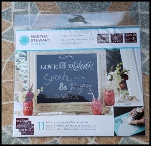 Martha Stewart PANTALLAS DE SEDA ADHESIVAS Bienvenido Celebrar Menú NUEVO - Imagen 1 de 5