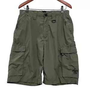 Boy Scouts of America Mens Centennial Uniform Cargo Shorts Army Green Nylon Sz S - Picture 1 of 10