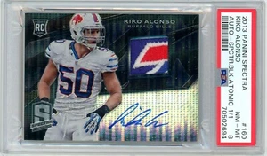 2013 Panini Spectra Kiko Alonso Black Atomic 1/1 Rpa Rookie Patch Auto Psa 8 - Picture 1 of 2