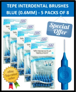 BLUE TEPE INTERDENTALBÜRSTEN 0,6 MM (40 BÜRSTEN) ENTFERNEN ZAHNBELAG - Bild 1 von 6