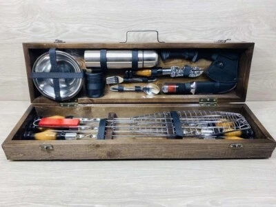 Skewers set grill set tools shashlik barbecue set BBQ (UKRAINE) 7703 - Image 1 of 4