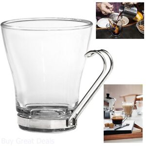 Bormioli Rocco Oslo Cappuccino Cup With Stainless Steel Handle Set Of 4 Clear