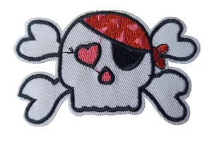 Patch Aufnäher Totenkopf Skull Girl Pirat Thermoaufkleber - Bild 1 von 1