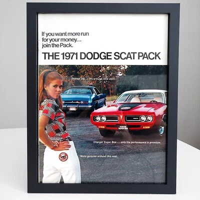 Anuncio impreso Dodge Charger Super Bee Demon 340 1971 Dodge Charger 8" X 11" enmarcado de colección arte de garaje Foto 1 de 3