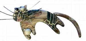 Cynthia Chuang Jewelry 10 Ceramic Pottery Cat Brooch Pin Bobble Head Handmade - Picture 1 of 7