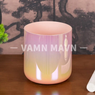 VAMN MAVN Cosmic Crystal Sound Bowl G Throat Chakra Quartz Crystal Singing Bowl 6"+case