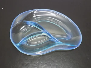 Fostoria SEASCAPE Blue Opalescent Elegant Art Glass 3 Part Relish Dish #2685 - Picture 1 of 6