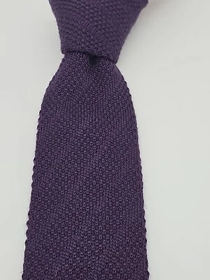 Uniqlo Dos Tonos Calcetín Corbata Cuadrada Tejido Púrpura Borgoña Hipster Foto 1 de 4