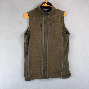 Kuhl Europa Vest Mens Large Green Wool Blend Fleece Outdoor Hiking Zip Pockets - Picture 1 of 8