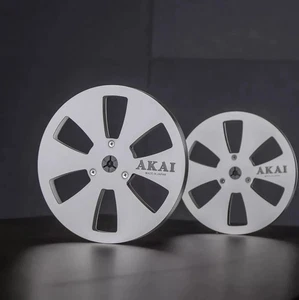 One Pair silvery TAPE REEL Akai 7" inch Light Metal Aluminum Take Up Reel - Bild 1 von 9