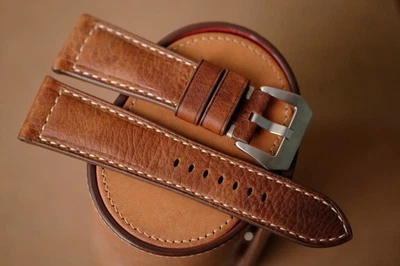 Correa PAM Officine Panerai Radiomir marrón hecha a mano talla 27/22 (o cualquier tamaño) Foto 1 de 4