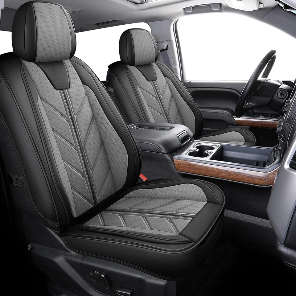 Faux Leather Seat Covers for Chevy Silverado 1500 & GMC Sierra 2007-2024 💺 - Image 1 of 4