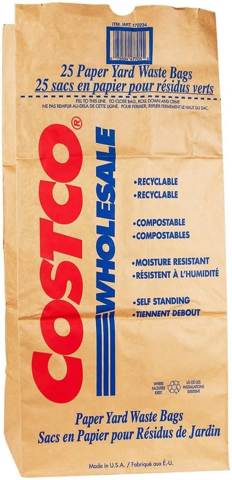Costco 30 Gallon Paper Yard Waste Bags 3 Count