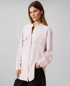 Calvin Klein Damen Crepe Relaxed Button-Front Shirt Rose Pearl Größe L - Bild 1 von 8