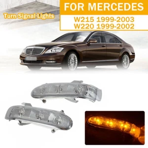 Pair Side Mirror LED Turn Signal Light Amber For Benz S W220 CL W215 1999-03 CT - Imagen 1 de 5