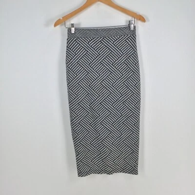 Bar III женская юбка размер S черный геометрический карандаш высокая талия молнии 044807 - Изображение 1 из 4