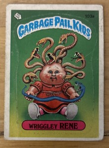 1986 Topps Garbage Pail Kids GPK Series 3 Wriggley Rene #103a O/C Paper Loss O/B