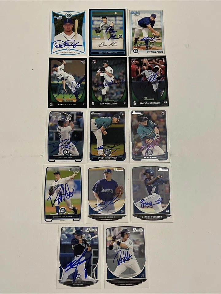 🔥Lotes de autógrafos del equipo MLB🔥 2008-2013 Bowman Baseball - Marineros - IPAs... (B) Foto 1 de 1