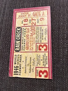 1946 World Series Game 3 Cardinals Red Sox Ticket Stub Ted Williams Only Appear - Picture 1 of 3