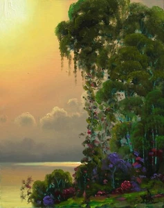 MAX COLE Oil Painting Original Landscape Florida Highwaymen Style Art Trees 7857 - Picture 1 of 9