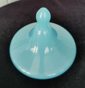 Antique Portieux Vallerysthal Urn Lid ONLY ~ Blue Opaline - Picture 1 of 5