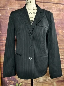 Women's Attention Spread Collar Single Breasted Blazer Jacket Pinstripe SIZE 16 - Picture 1 of 6