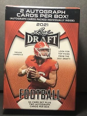 2021 Leaf Draft Football Blaster Box Factory Sealed 2 Autos!!! - Image 1 of 2