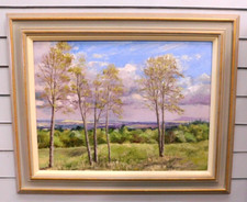 Brian Bennett Oil Painting On Canvas Silver Birches 1218 Framed 78x63cm DDJE
