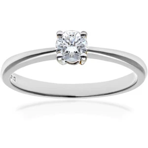 18ct White Gold Engagement Ring 0.25ct Solitaire Certified Diamond by Naava - Picture 1 of 7