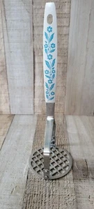 Vintage Household Japan Blue Cornflower Potato Masher Stainless Steel Easy Grip - Picture 1 of 9