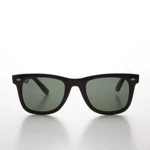 Classic Black Square Sunglass with Glass Lens - Campbell - Picture 1 of 3