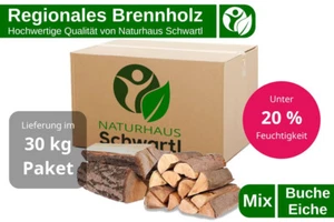 Brennholz Buche Eiche Buchenholz Eichenholz Mix Kaminholz Ofen Kamin 25cm 120 kg - Bild 1 von 3