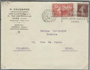 FRANCE Jeux Olympiques Paris 1924 couverture avec timbre olympique et oblitération Clignancourt - Photo 1/1