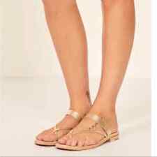 Reformation womens Thong Sandals 7 US 38 EU Corsica Gold Leather Slip On Flats