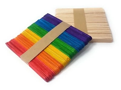 50-1000 Wooden Lollipop Sticks Plant Labels Ice Lolly Arts Crafts Plain Natural