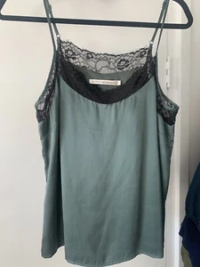 Hansen & Gretel Silk Cami | Size M | Green | Black | Free Postage | $49 - Picture 1 of 3