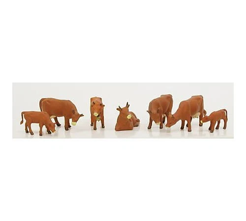 Model Power Ho Scale - Cows & Calves Brown (7 PC) NEW 5732 - Image 1 of 1